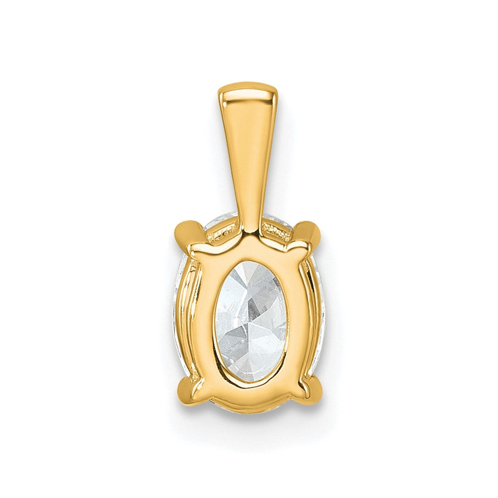 14k Yellow Gold 1 Ct. Lab Grown Diamond VS/SI+ G+ Oval Four Prong Pendant