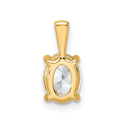 14k Yellow Gold 1 Ct. Lab Grown Diamond VS/SI+ G+ Oval Four Prong Pendant