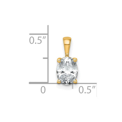 14k Yellow Gold 1 Ct. Lab Grown Diamond VS/SI+ G+ Oval Four Prong Pendant