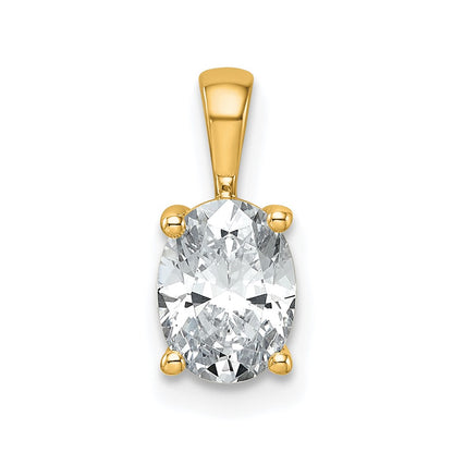 14k Yellow Gold 1 Ct. Lab Grown Diamond VS/SI+ G+ Oval Four Prong Pendant