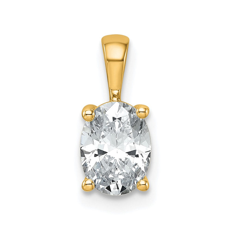 14k Yellow Gold 1 Ct. Certified Lab Grown Diamond VS/SI+ G+ Oval Four Prong Pendant