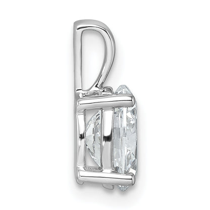 14K White Gold 1 1/2 Carat Certified Lab Grown Diamond Vs+ F+ Oval Complete Four Prong Pendant