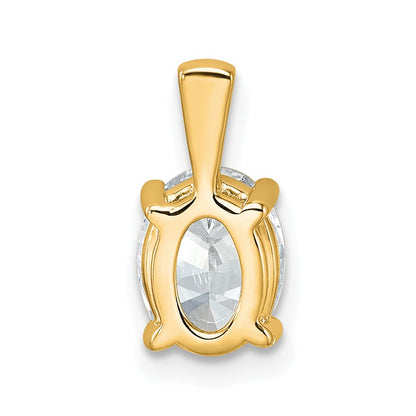 14K Yellow Gold 1 1/2 Carat Certified Lab Grown Diamond Vs+ F+ Oval Complete Four Prong Pendant
