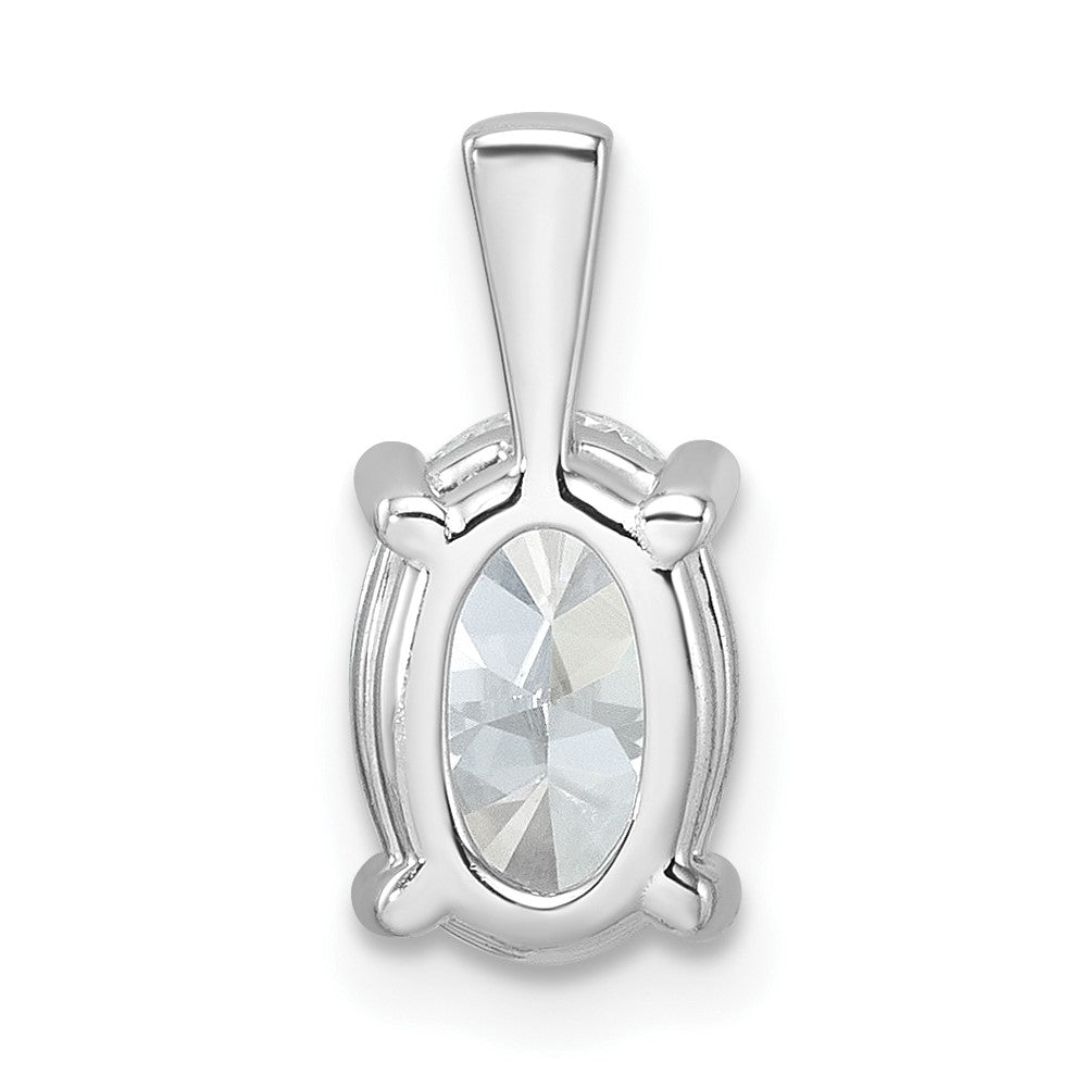 14k White Gold 14k White Gold 2 carat Lab Grown Diamond VS+ F+ Oval Complete Four Prong Pendant
