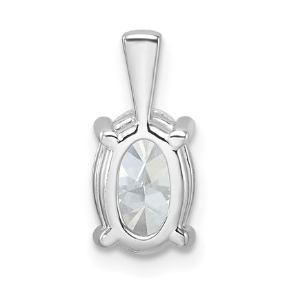 14K White Gold 2 Carat Certified Lab Grown Diamond Vs+ F+ Oval Complete Four Prong Pendant