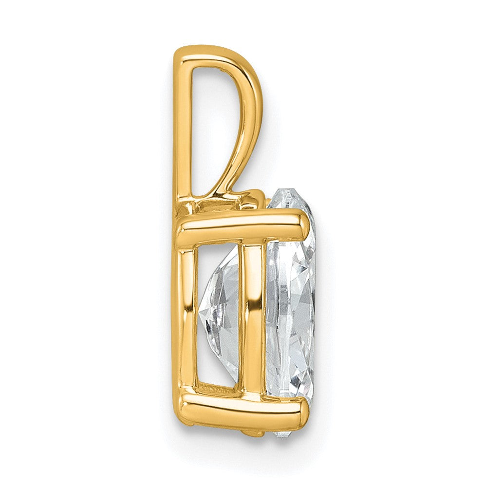 14k Yellow Gold 2 Ct. Certified Lab Grown Diamond VS/SI+ G+ Oval Complete Four Prong Pendant