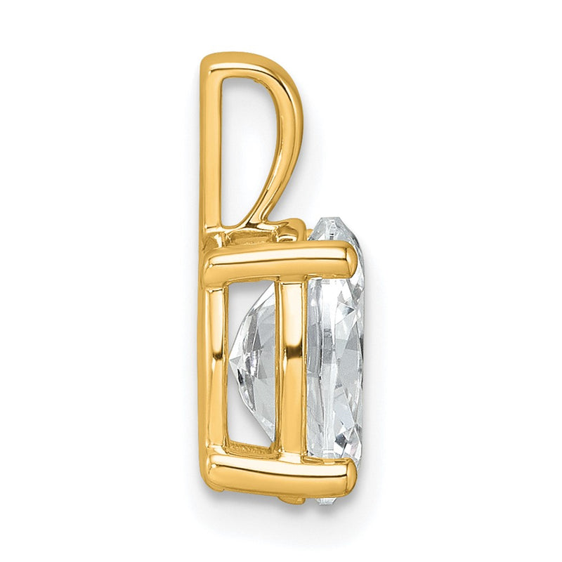 14k Yellow Gold 2 Ct. Lab Grown Diamond VS/SI+ G+ Oval Four Prong Pendant