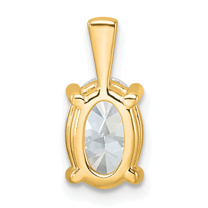 14K Yellow Gold 2 Carat Certified Lab Grown Diamond Vs+ F+ Oval Complete Four Prong Pendant