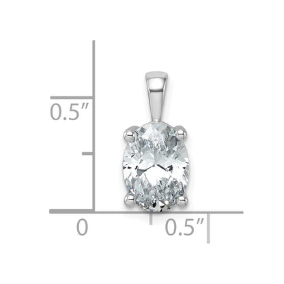 14k White Gold 2 1/2 Ct. Lab Grown Diamond VS/SI+ G+ Oval Four Prong Pendant