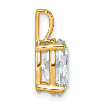 14K Yellow Gold 2 1/2 Carat Lab Grown Diamond Vs+ F+ Oval Complete Four Prong Pendant
