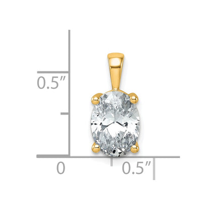 14k Yellow Gold 2 1/2 Ct. Certified Lab Grown Diamond VS/SI+ G+ Oval Four Prong Pendant