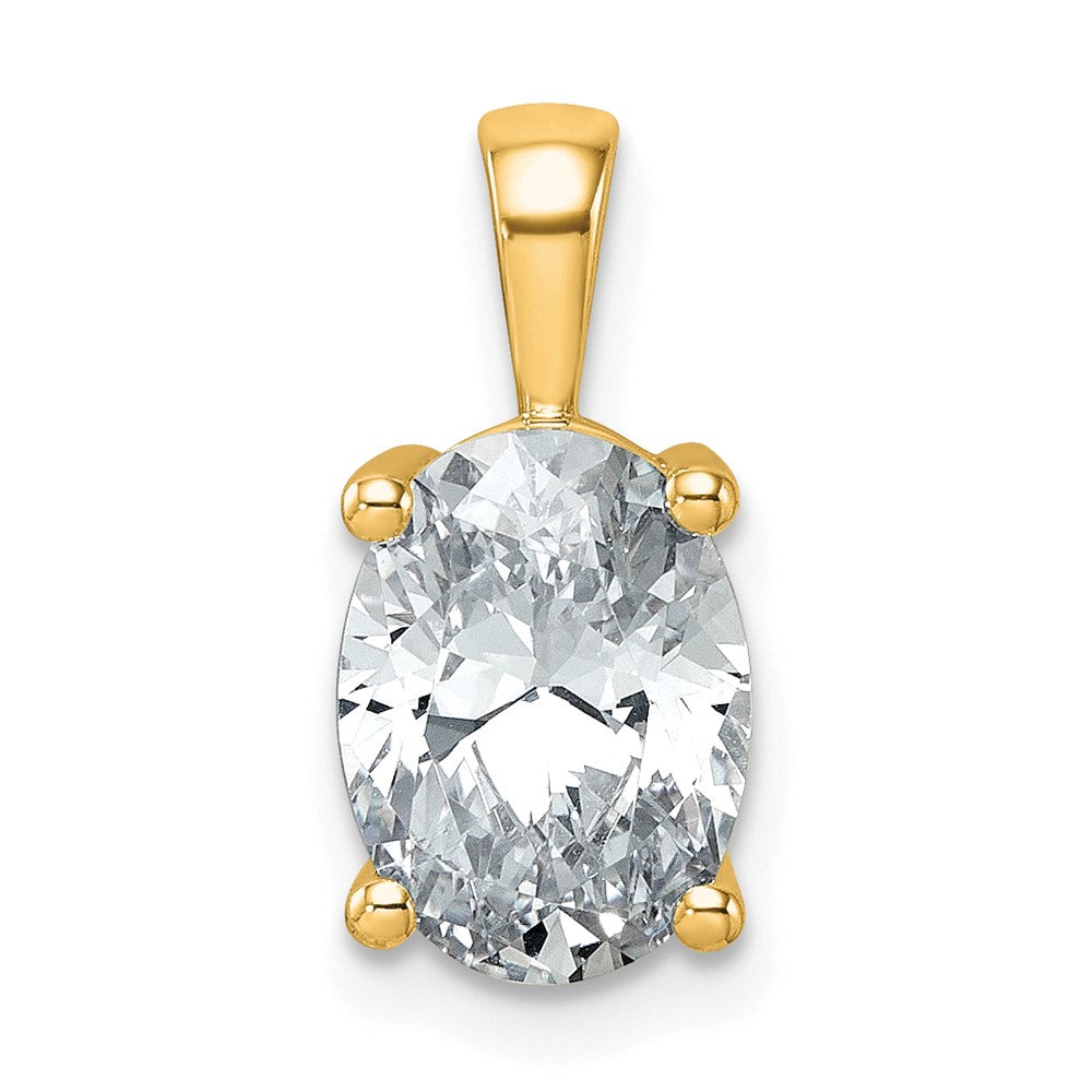 14k Yellow Gold 2 1/2 Ct. Lab Grown Diamond VS/SI+ G+ Oval Four Prong Pendant