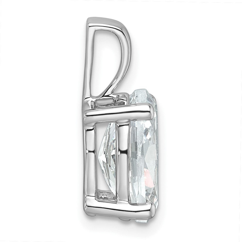 14k White Gold 3 Ct. Lab Grown Diamond VS/SI+ G+ Oval Complete Four Prong Pendant