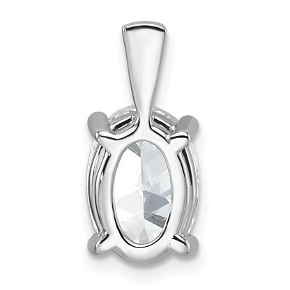 14k White Gold 3 Ct. Lab Grown Diamond VS/SI+ G+ Oval Complete Four Prong Pendant