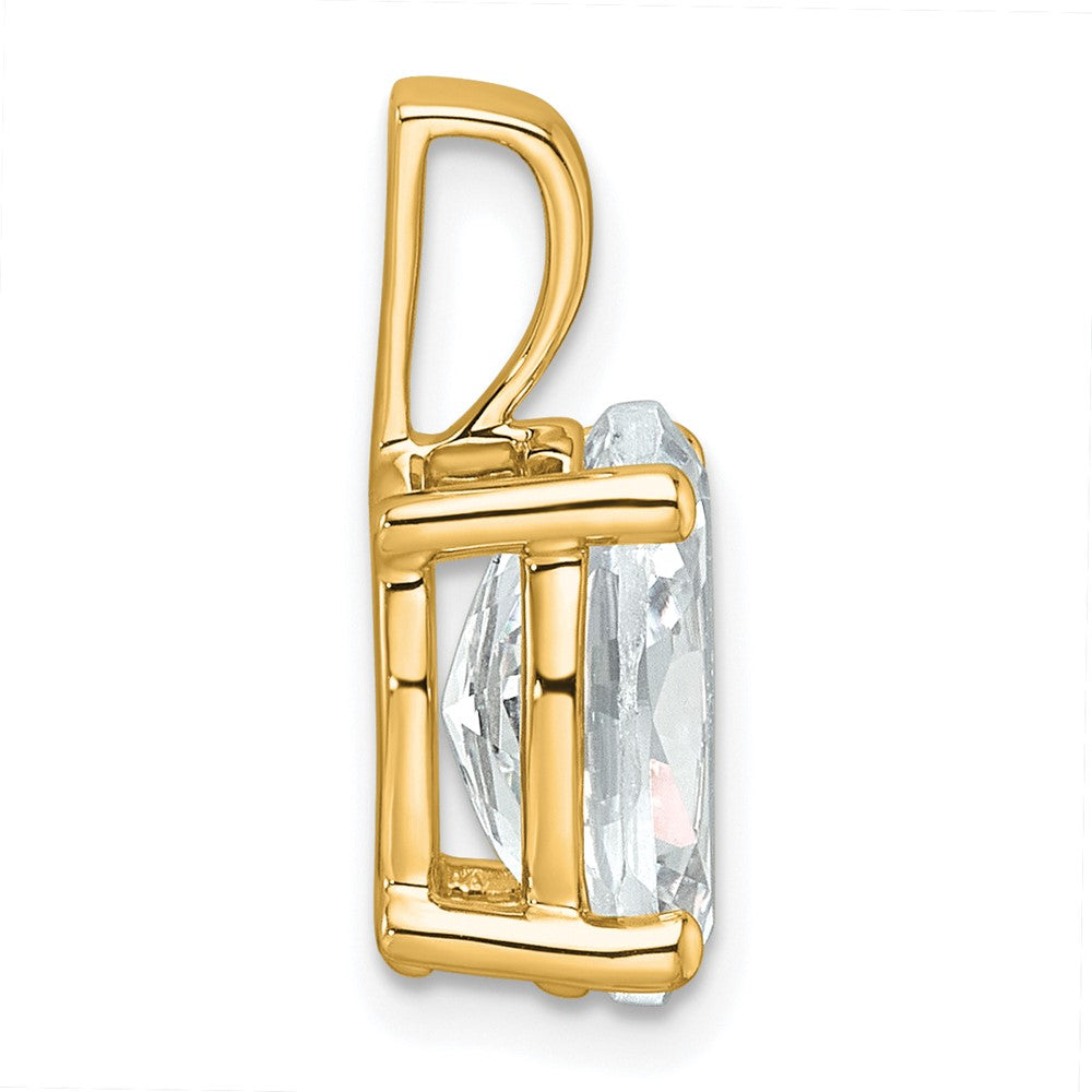 14k Yellow Gold 3 Ct. Certified Lab Grown Diamond VS/SI+ G+ Oval Four Prong Pendant