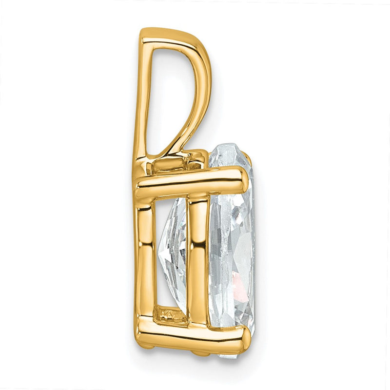 14k Yellow Gold 3 Ct. Certified Lab Grown Diamond VS/SI+ G+ Oval Four Prong Pendant