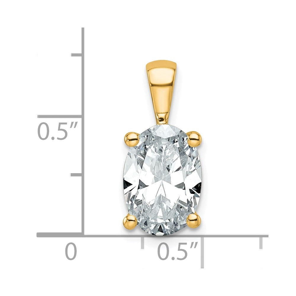 14k Yellow Gold 3 Ct. Lab Grown Diamond VS/SI+ G+ Oval Four Prong Pendant