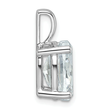 14K White Gold 4 Carat Lab Grown Diamond Vs+ F+ Oval Complete Four Prong Pendant
