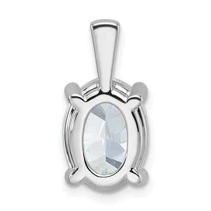 14K White Gold 4 Carat Lab Grown Diamond Vs+ F+ Oval Complete Four Prong Pendant