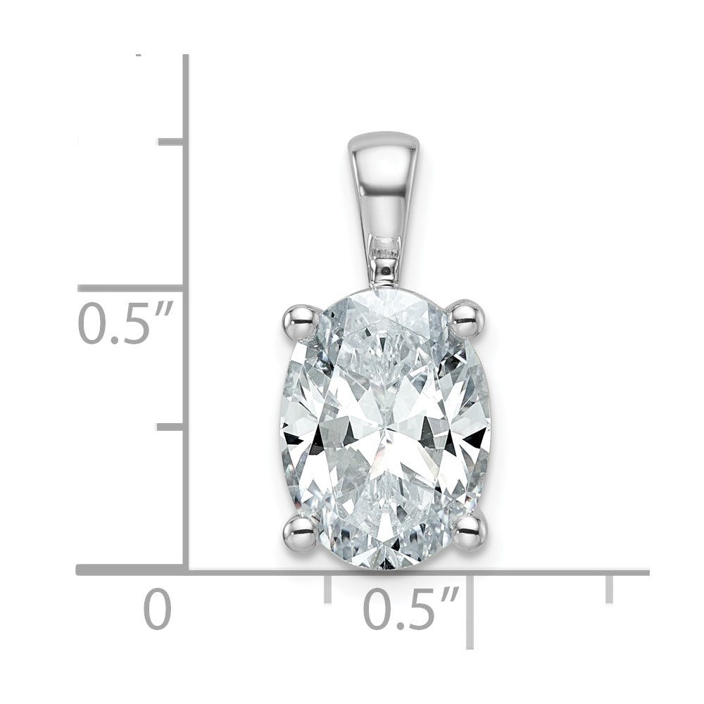 14k White Gold 4 Ct. Lab Grown Diamond VS/SI+ G+ Oval Four Prong Pendant