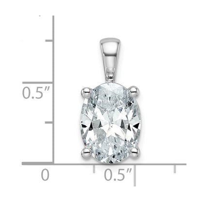 14k White Gold 4 Ct. Lab Grown Diamond VS/SI+ G+ Oval Four Prong Pendant