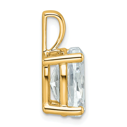 14K Yellow Gold 4 Carat Certified Lab Grown Diamond Vs+ F+ Oval Complete Four Prong Pendant
