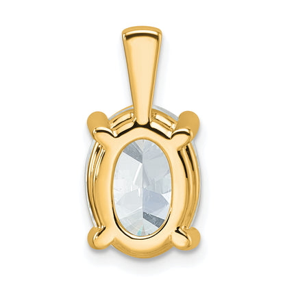 14K Yellow Gold 4 Carat Certified Lab Grown Diamond Vs+ F+ Oval Complete Four Prong Pendant