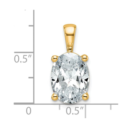 14k Yellow Gold 4 Ct. Lab Grown Diamond VS/SI+ G+ Oval Four Prong Pendant