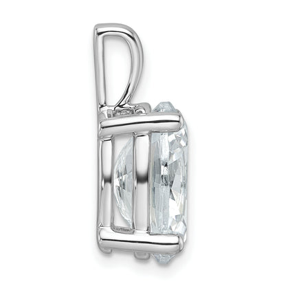14K White Gold 5 Carat Certified Lab Grown Diamond Vs+ F+ Oval Complete Four Prong Pendant