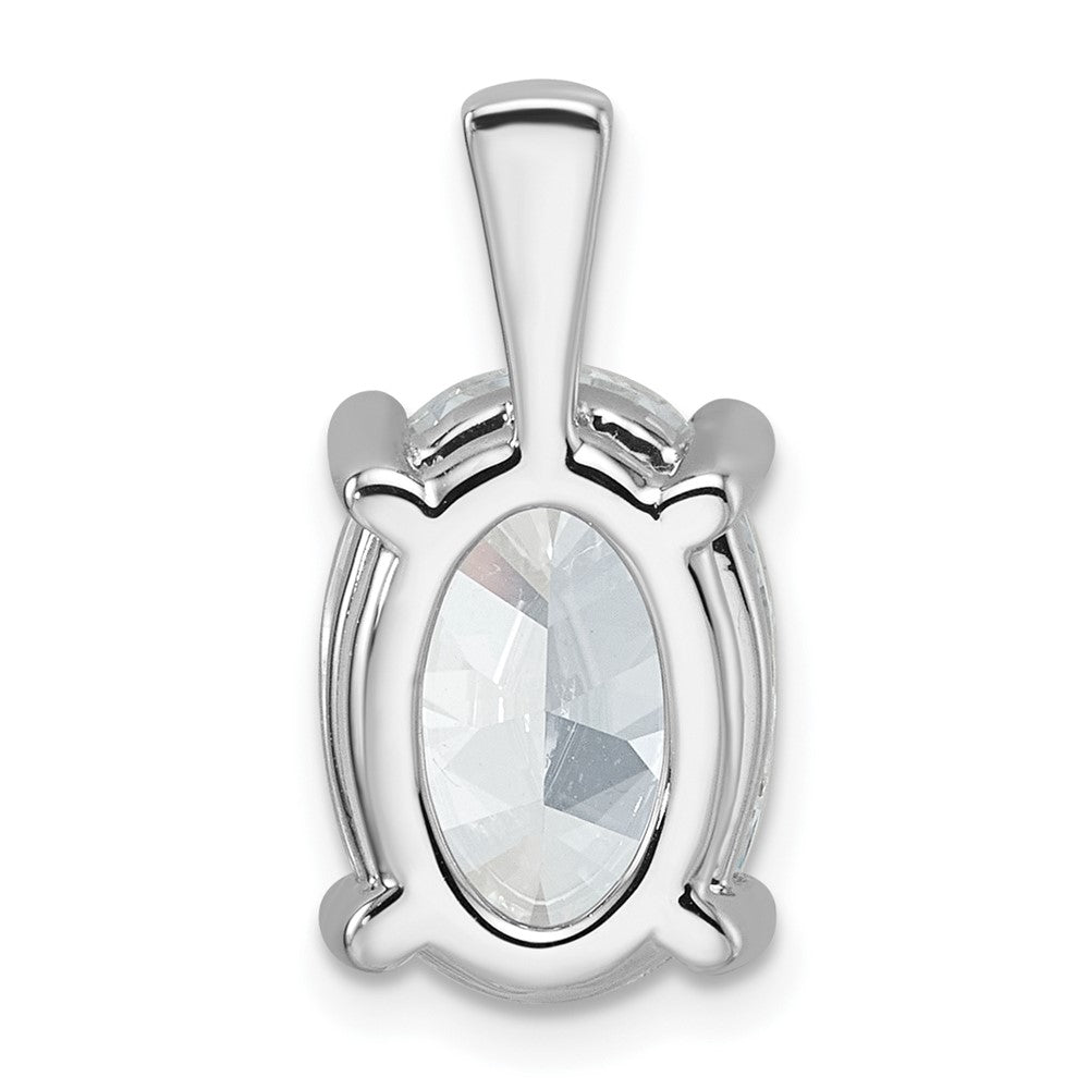 14k White Gold 5 Ct. Lab Grown Diamond VS/SI+ G+ Oval Complete Four Prong Pendant