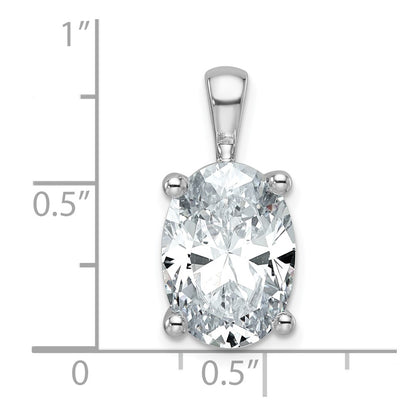 14k White Gold 5 Ct. Lab Grown Diamond VS/SI+ G+ Oval Complete Four Prong Pendant