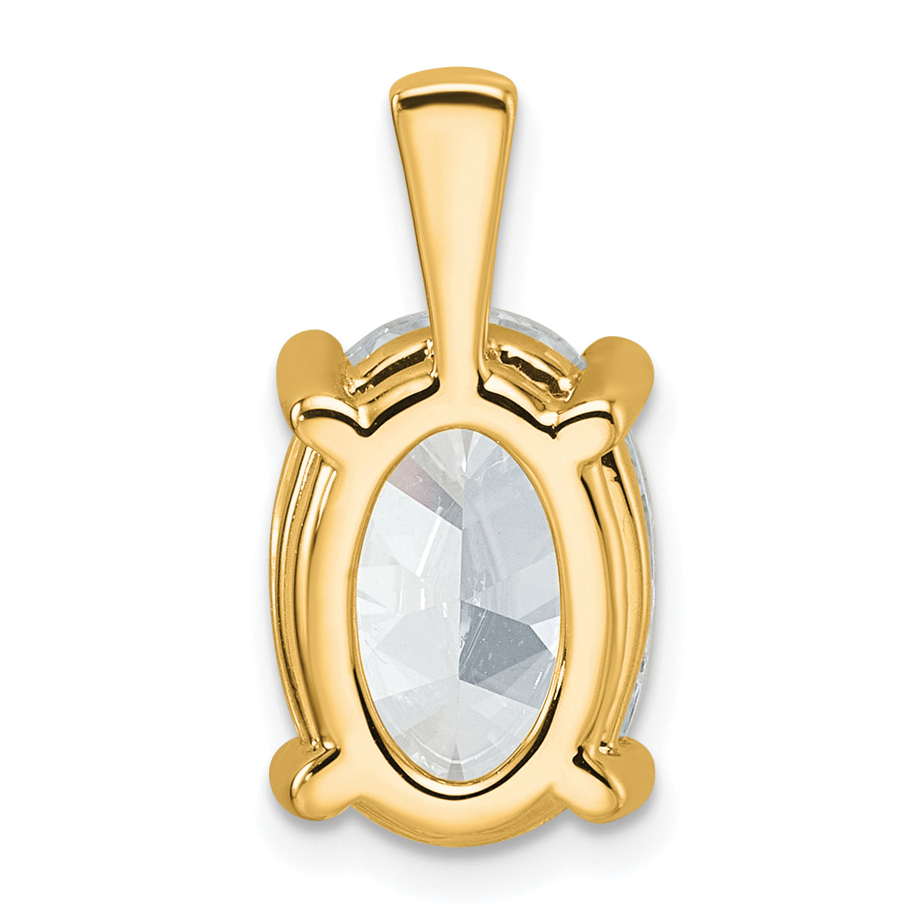14K Yellow Gold 5 Carat Certified Lab Grown Diamond Vs+ F+ Oval Complete Four Prong Pendant