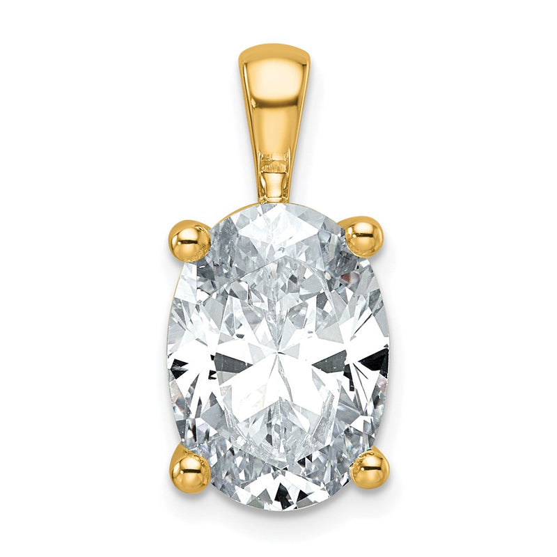 14k Yellow Gold 5 Ct. Certified Lab Grown Diamond VS/SI+ G+ Oval Four Prong Pendant