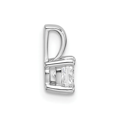 14k White Gold 1/2 Ct. Certified Lab Grown Diamond VS/SI+ G+ Cushion Four Prong Pendant