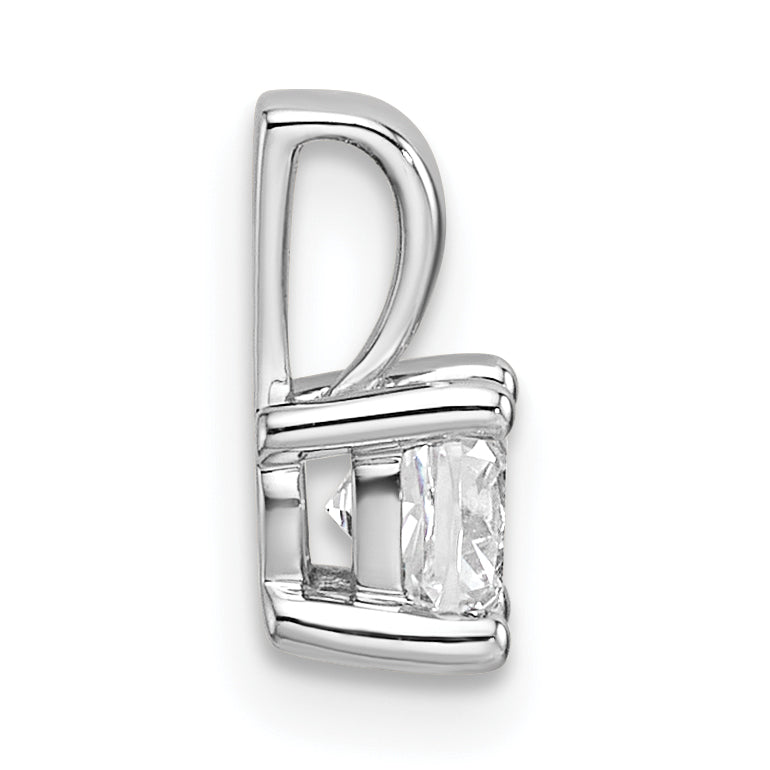 14K White Gold 1/2 Carat Certified Lab Grown Diamond Vs+ F+ Cushion Complete Four Prong Pendant