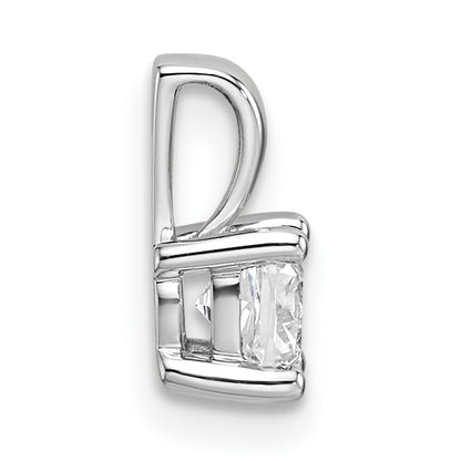 14K White Gold 1/2 Carat Certified Lab Grown Diamond Vs+ F+ Cushion Complete Four Prong Pendant