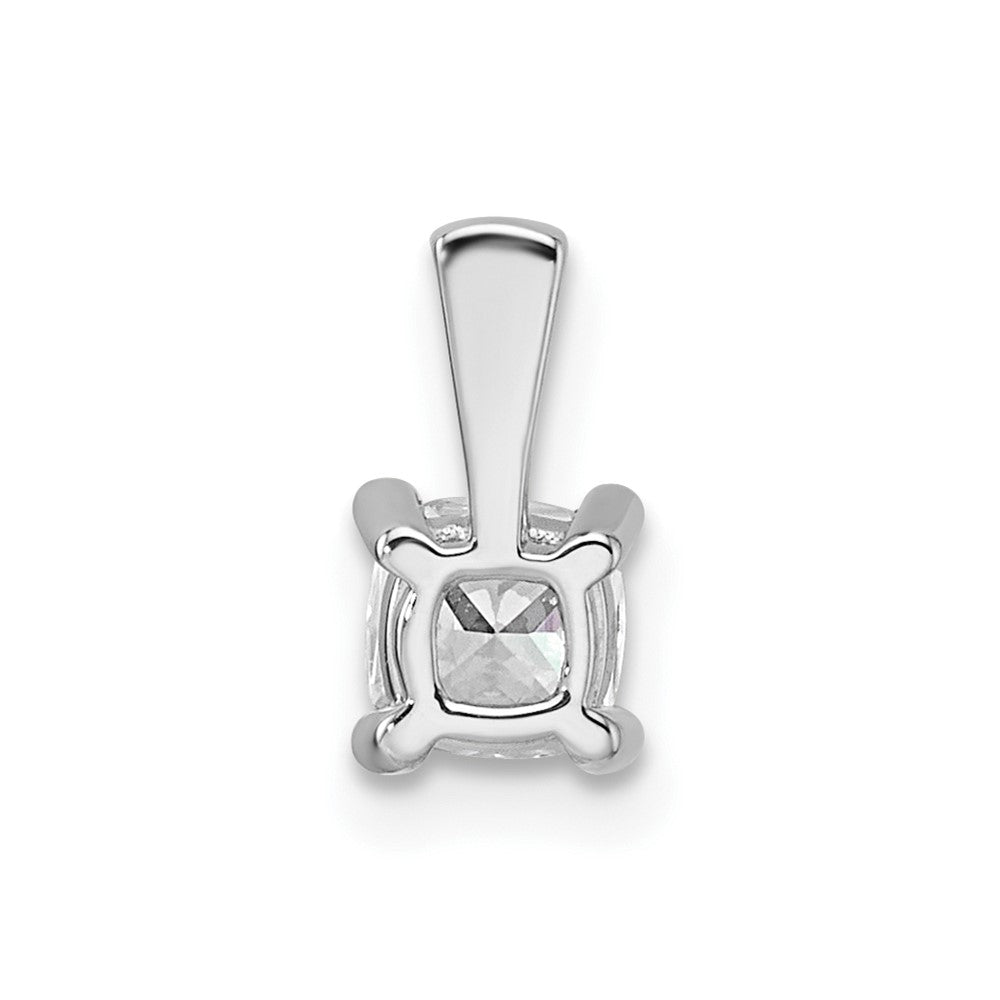 14k White Gold 1/2 Ct. Certified Lab Grown Diamond VS/SI+ G+ Cushion Four Prong Pendant