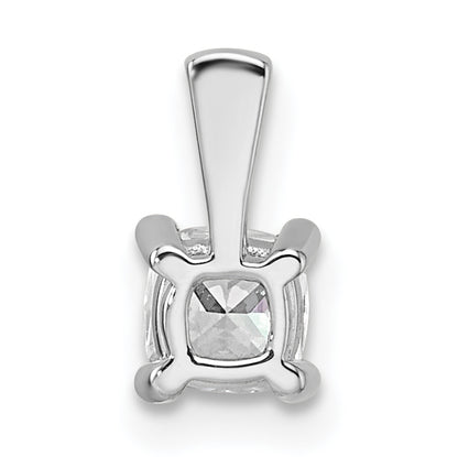 14K White Gold 1/2 Carat Certified Lab Grown Diamond Vs+ F+ Cushion Complete Four Prong Pendant