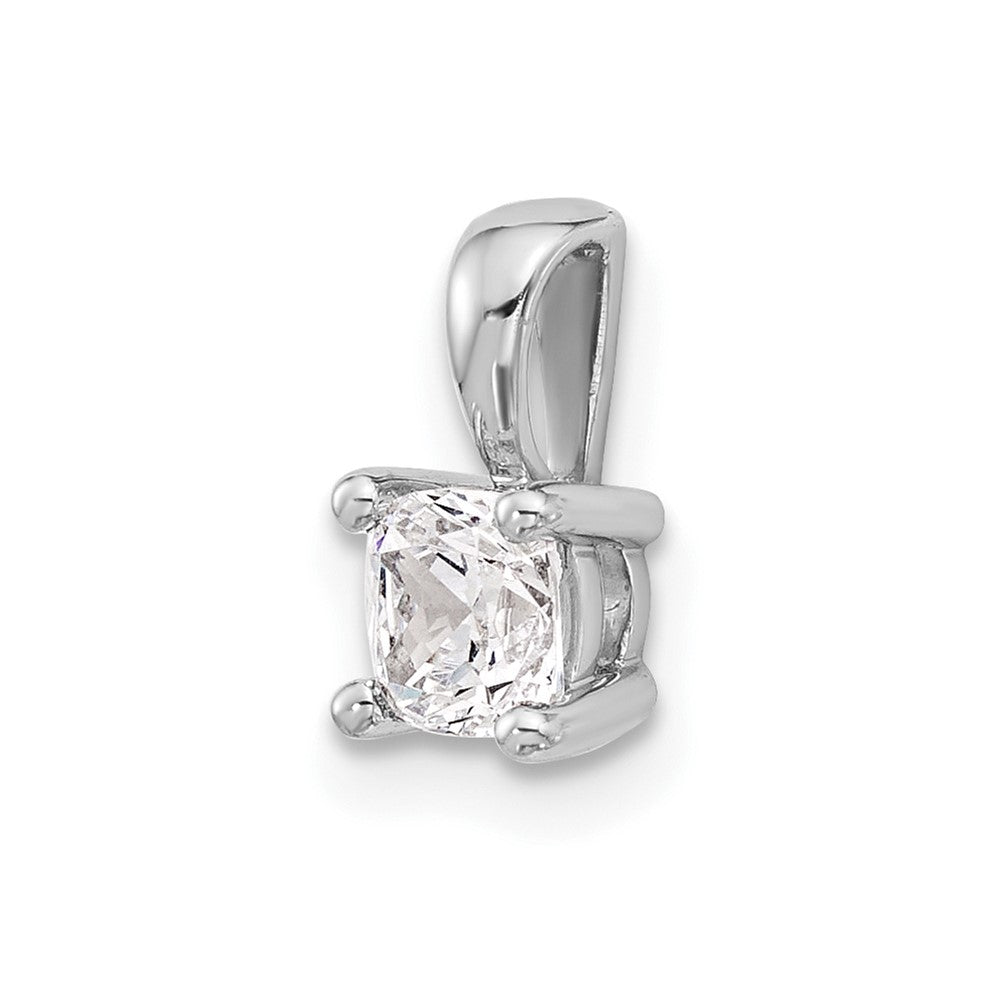 14k White Gold 1/2 Ct. Certified Lab Grown Diamond VS/SI+ G+ Cushion Four Prong Pendant