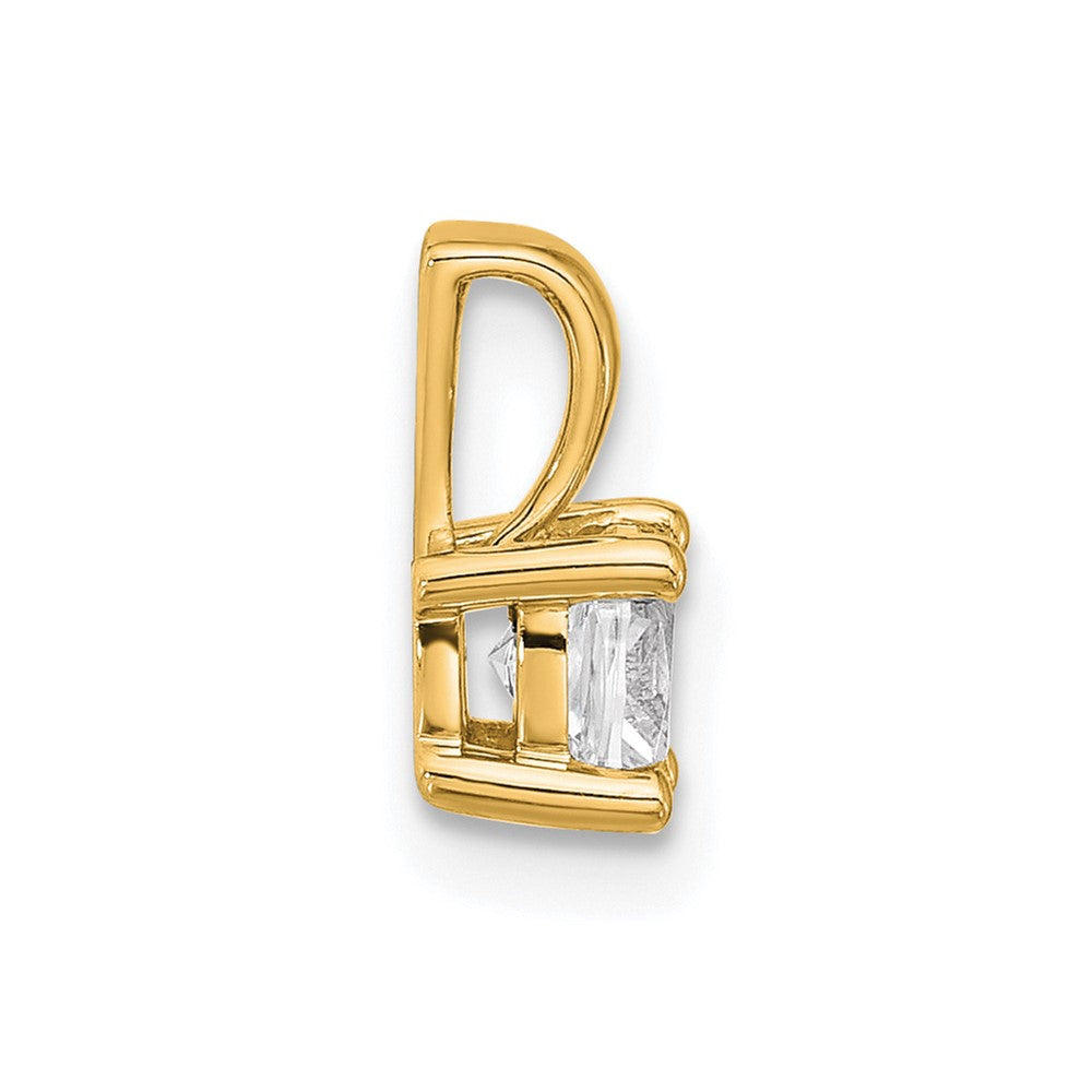 14k Yellow Gold 1/2 Ct. Lab Grown Diamond VS/SI+ G+ Cushion Four Prong Pendant