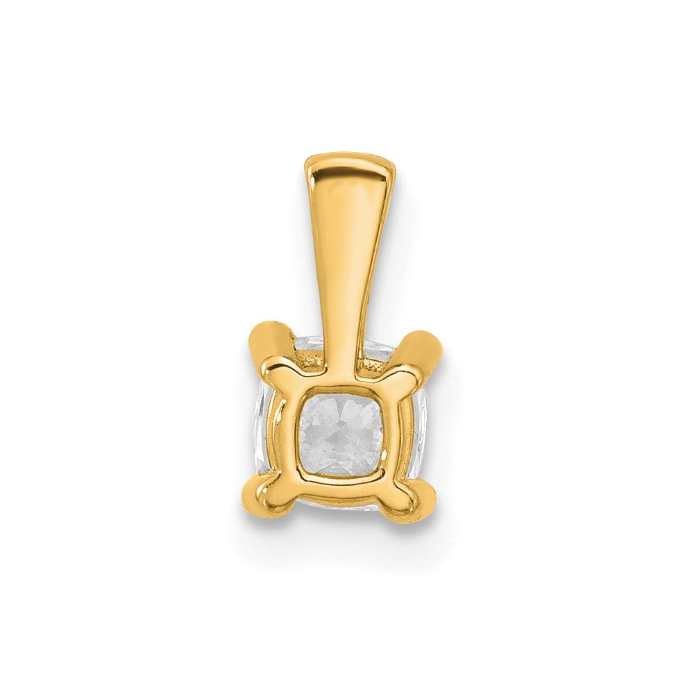 14k Yellow Gold 1/2 Ct. Lab Grown Diamond VS/SI+ G+ Cushion Four Prong Pendant