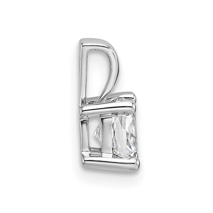 14K White Gold 3/4 Carat Certified Lab Grown Diamond Vs+ F+ Cushion Complete Four Prong Pendant