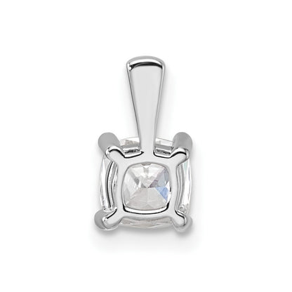 14k White Gold 3/4 Ct. Certified Lab Grown Diamond VS/SI+ G+ Cushion Four Prong Pendant