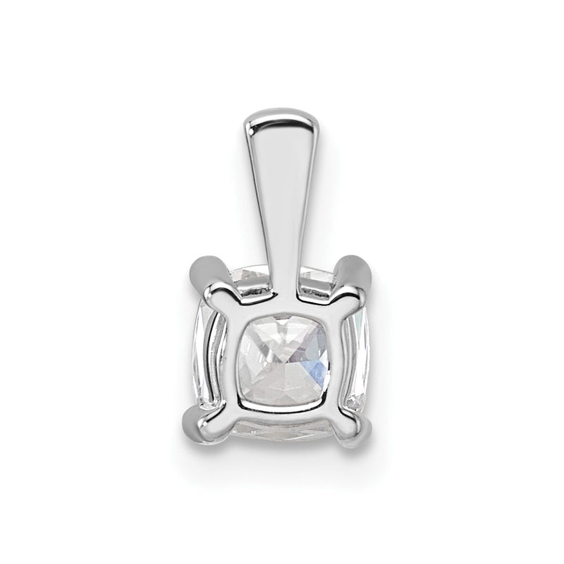 14k White Gold 3/4 Ct. Certified Lab Grown Diamond VS/SI+ G+ Cushion Four Prong Pendant