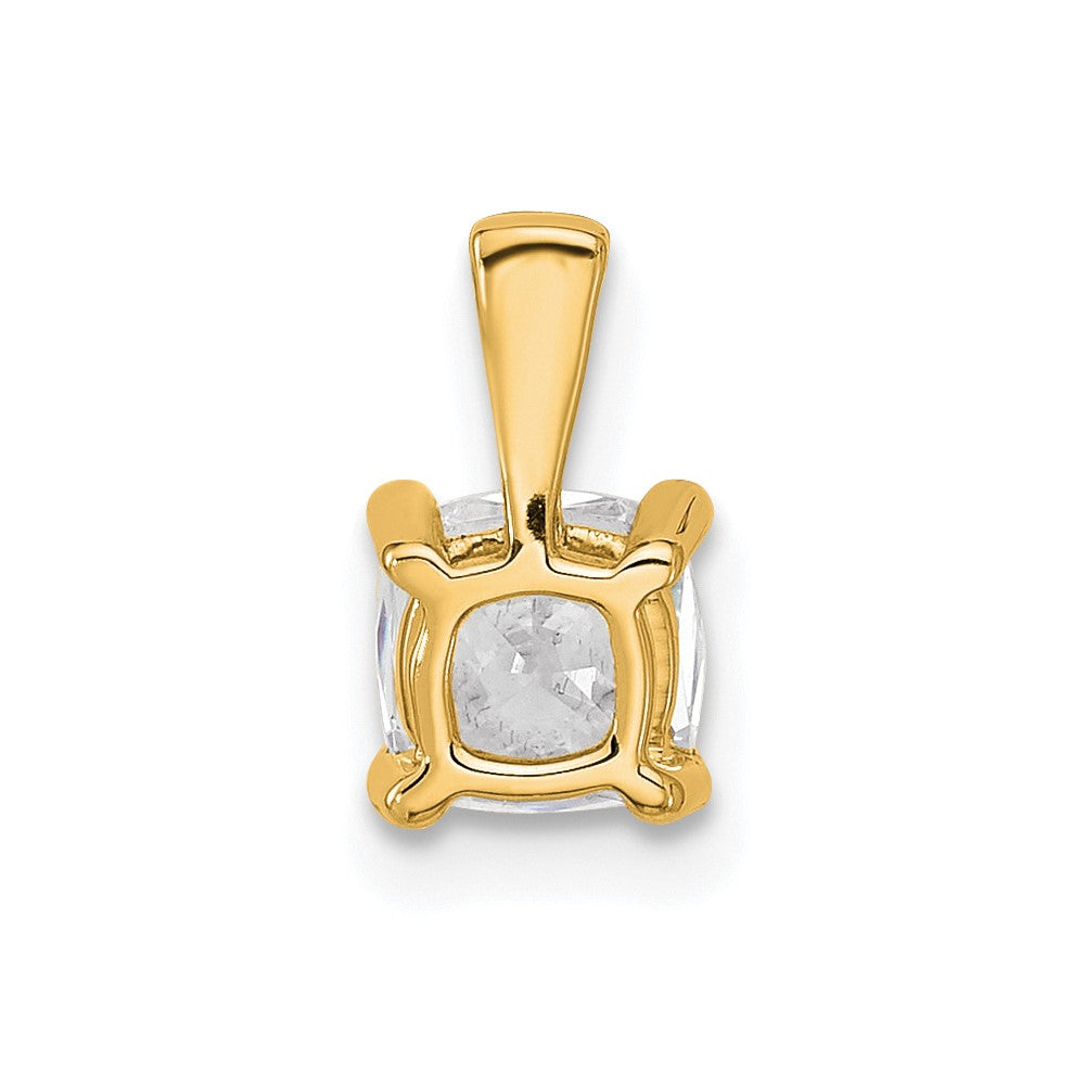 14k Yellow Gold 3/4 Ct. Certified Lab Grown Diamond VS/SI+ G+ Cushion Four Prong Pendant