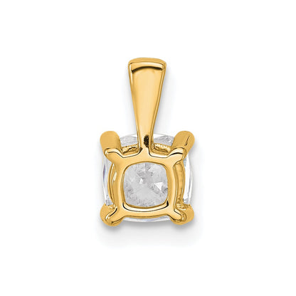 14k Yellow Gold 3/4 Ct. Lab Grown Diamond VS/SI+ G+ Cushion Four Prong Pendant