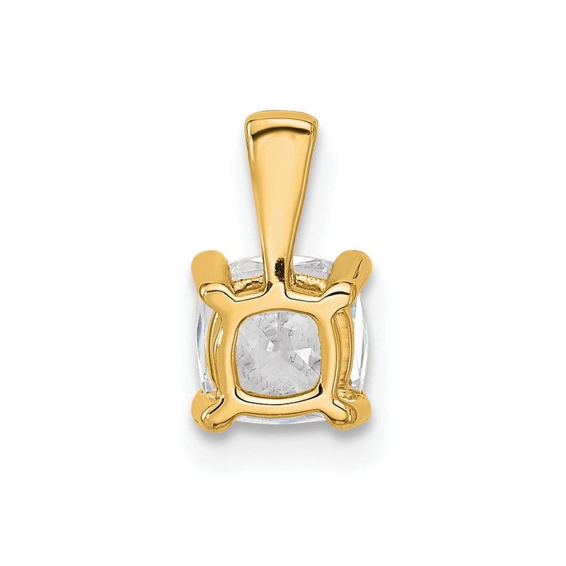 14k Yellow Gold 3/4 Ct. Lab Grown Diamond VS/SI+ G+ Cushion Four Prong Pendant