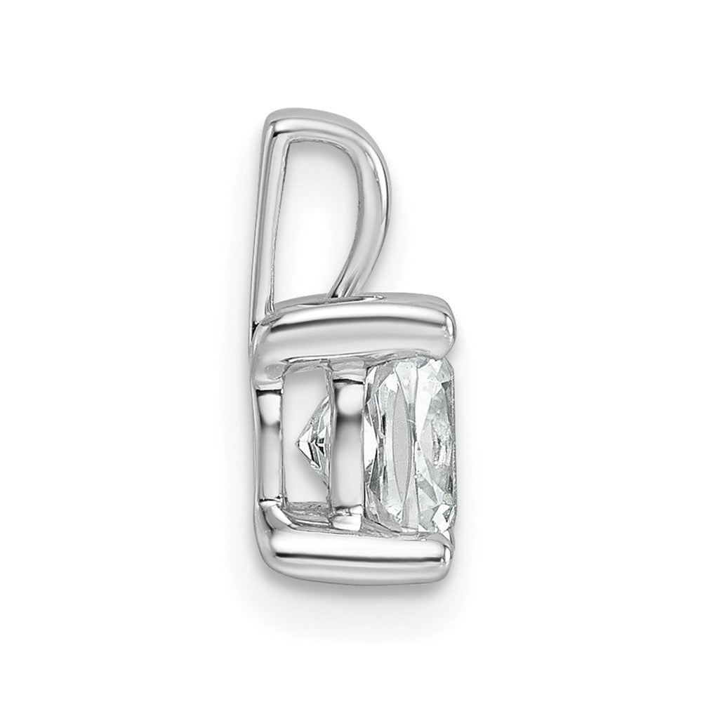 14k White Gold 1 Ct. Certified Lab Grown Diamond VS/SI+ G+ Cushion Complete Four Prong Pendant