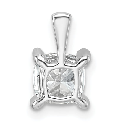 14k White Gold 1 Ct. Certified Lab Grown Diamond VS/SI+ G+ Cushion Four Prong Pendant