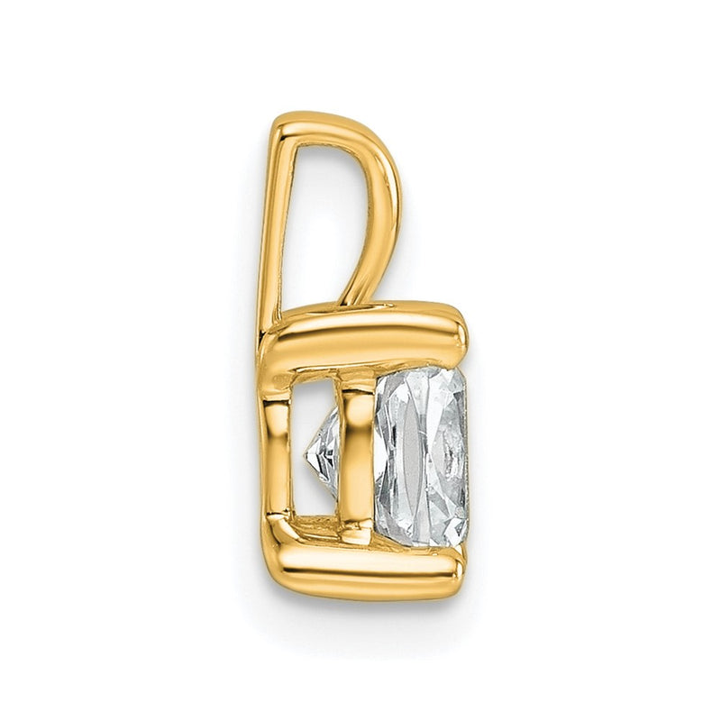 14k Yellow Gold 1 Ct. Certified Lab Grown Diamond VS/SI+ G+ Cushion Four Prong Pendant